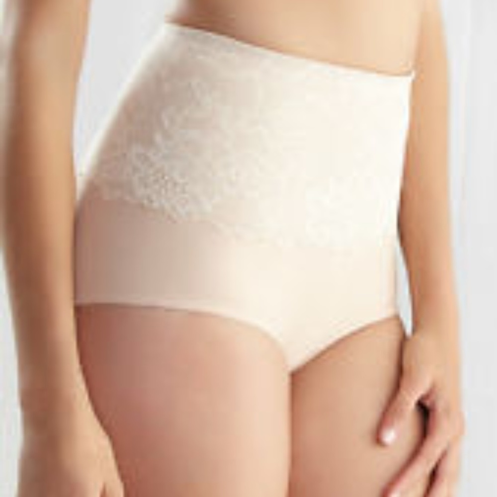NWT Felina DYSH05 Shaping Hi-cut Lace Panty Nude